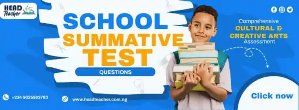 Cultural & Creative Arts 3rd Term Mid term/Summative Test Questions (Basic 4)